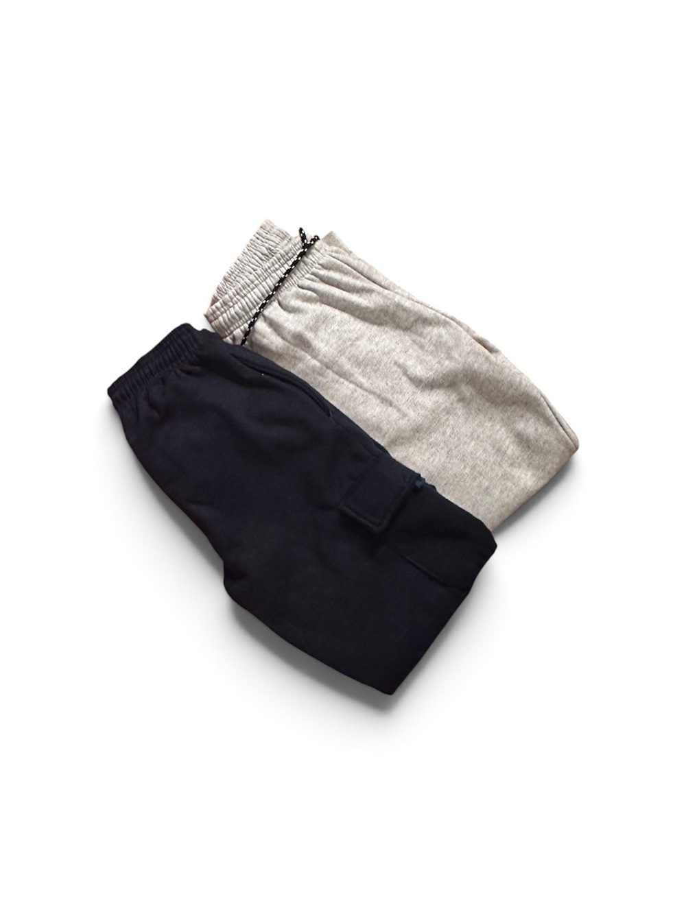 Men's Two-Pack Fleece Joggers - Black & Light Heather Gray